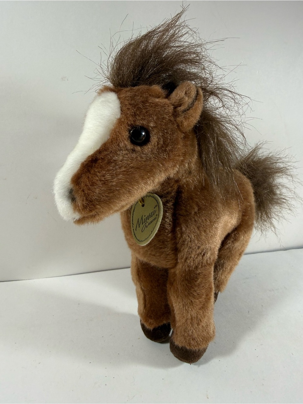 Aurora Miyoni Brown Plush Horse Toy Soft Stuffed Foal ~8”